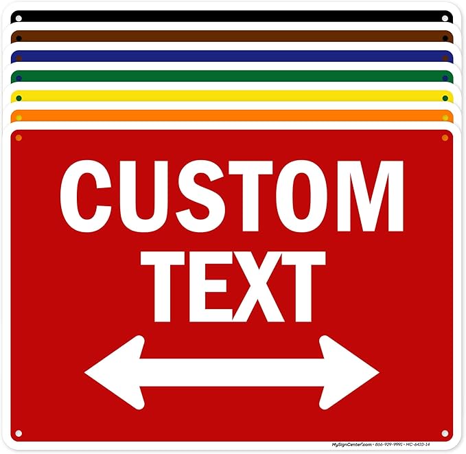 Custom Arrow, Custom Directional Sign, Two way Arrow, 10x14 Inches, 55 mil by MySignCenter