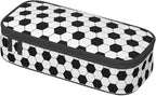 Soccer Texture Pencil Case Big Capacity Storage Pencil Pouch Stationery Bags - Image 3