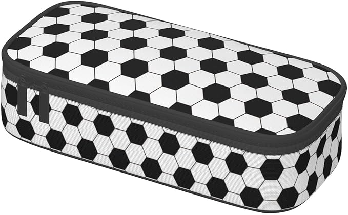 Soccer Texture Pencil Case Big Capacity Storage Pencil Pouch Stationery Bags - Image 3