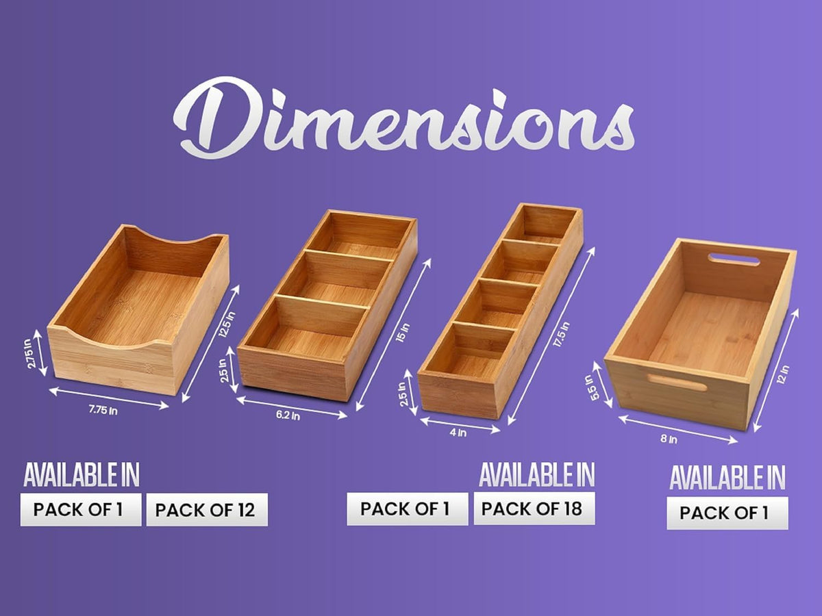 YBM Home Bamboo Storage Boxes with Handle, Organization Storage for Kitchen, ...