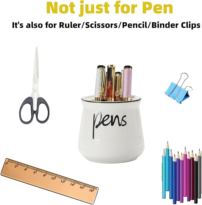 ONTUBE Porcelain Pens Holder Stand, Ceramic Pencils Holder - Image 3