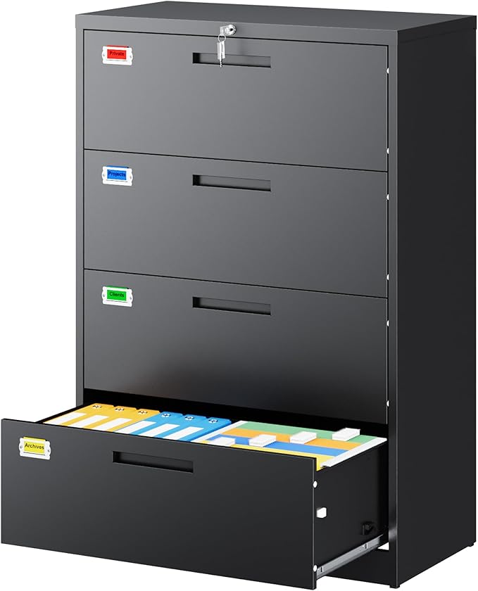 PEUKC 4 Drawer File Cabinet, Lateral Filing Cabinets by PEUKC