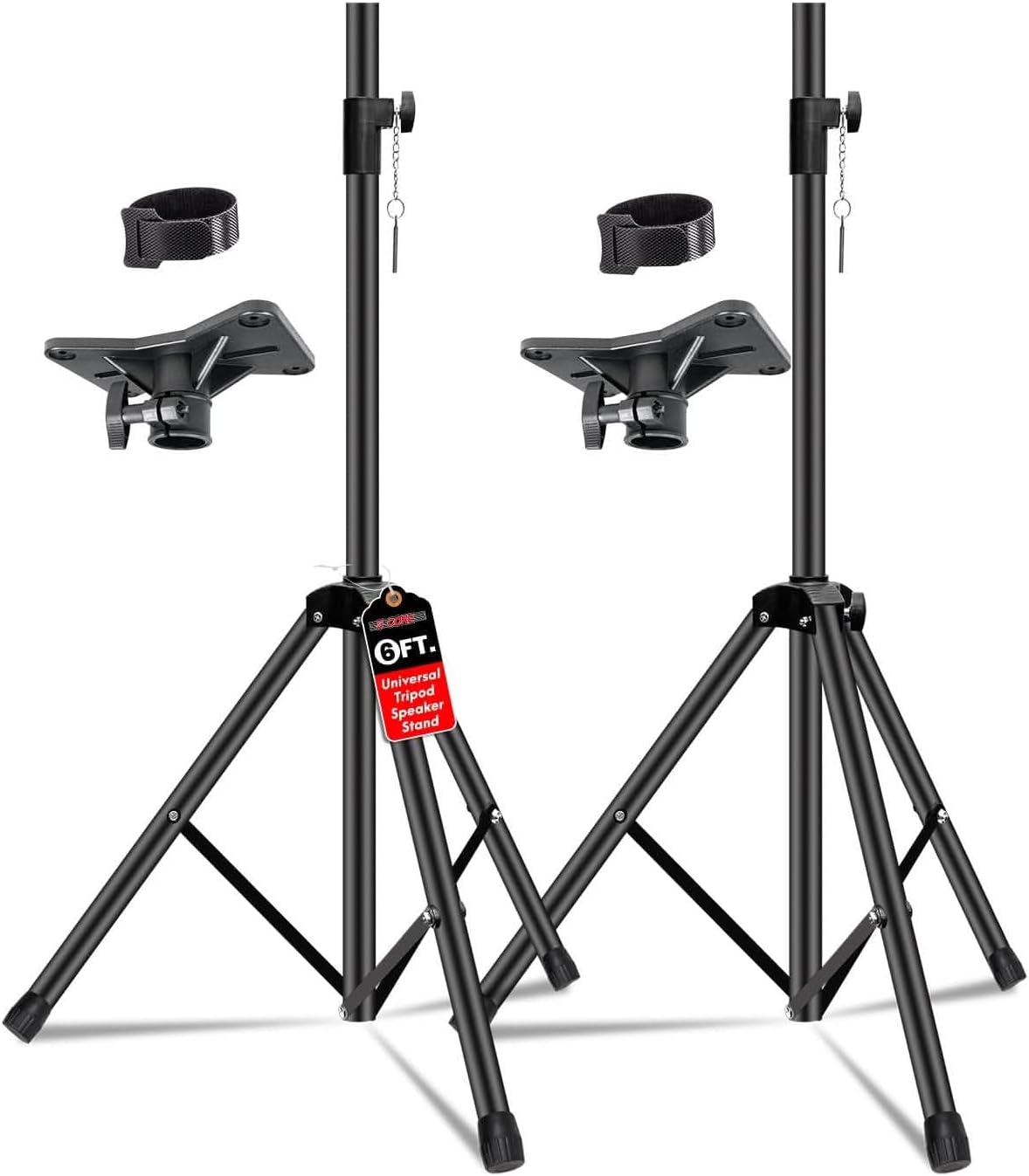 5 Core Speaker Stands Pair Adjustable PA DJ Heavy Duty w 35mm Mount Insert