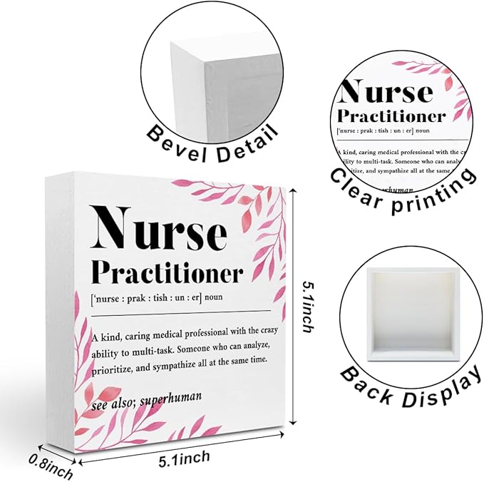 Nurse Practitioner Gifts for Women, Nurse Gifts Wood Box Sign, Appreciation - Image 2