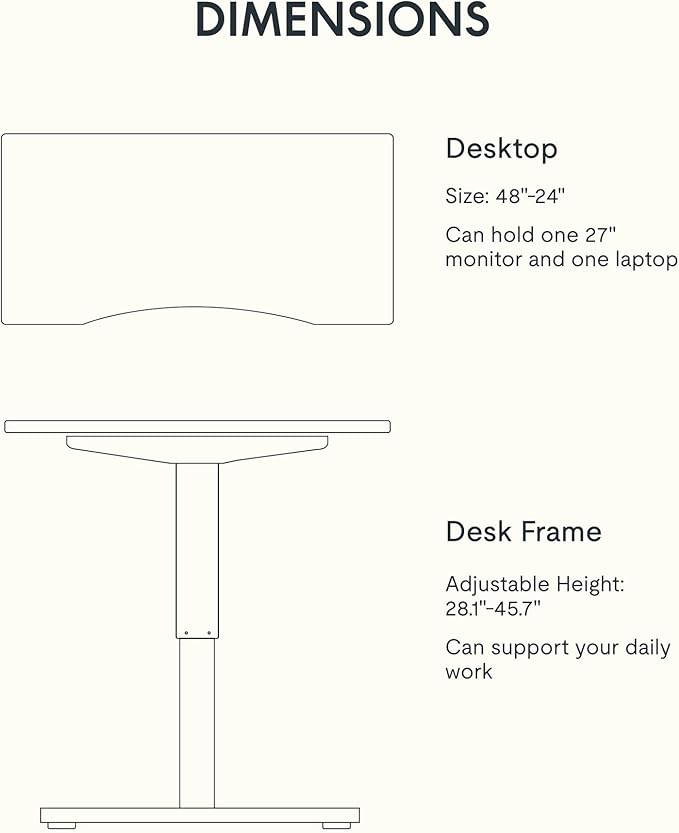 FLEXISPOT EN1 Bamboo Standing Desk, 48 x 24 Inches Whole-Piece Electric Height - Image 6