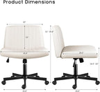 PUKAMI Criss Cross Chair with Wheels, Fabric Padded Armless Cross Legged Office - Image 2
