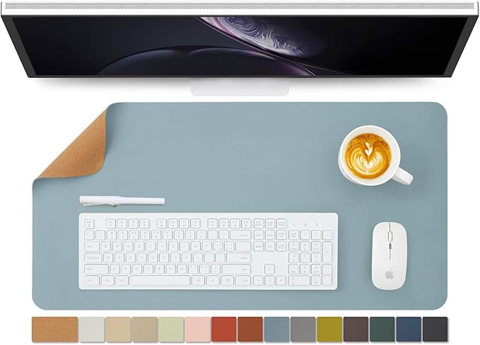Cork Desk Mat - Dual-Sided Desk Pad by HOMIEAZICOZI