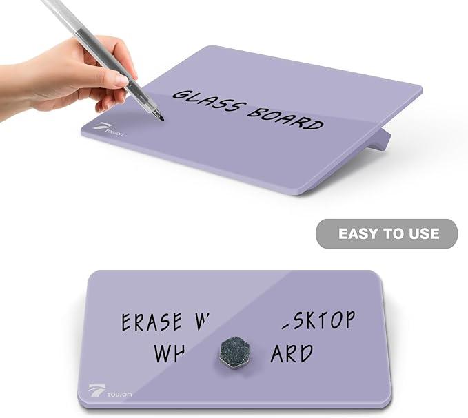 TOWON Small Glass Dry Erase Board, Desk White Board - Image 6
