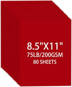 Cardstock 8.5 X 11, 80 Sheets Christmas Red Card Stock, 75lb/ 200gsm Copy Paper by Ciphyfee