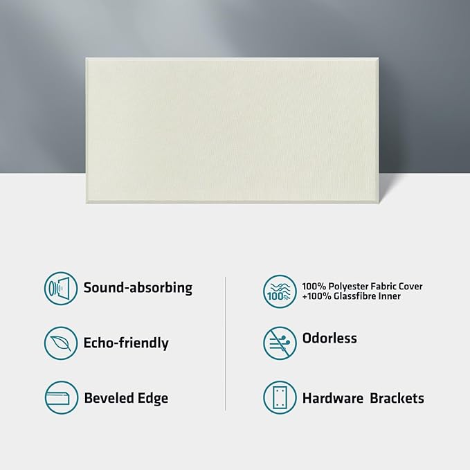 23.62" X 11.81" X 2" Fiberglass Wall Panel, 4 Pack Acoustic Panels, Acoustic - Image 6