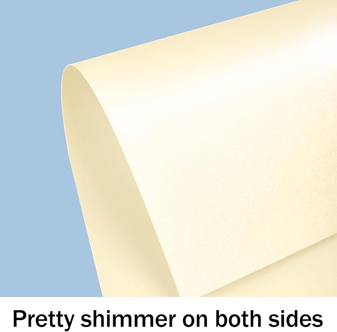 Cream Shimmer Cardstock Legal Paper 8.5x14, Goefun Light Gold Pearlescent Thick - Image 3
