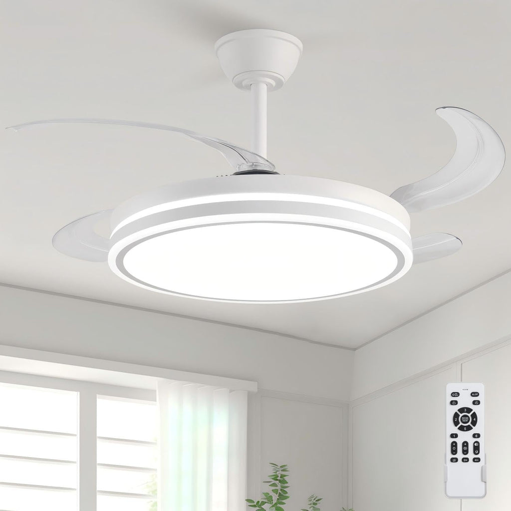 retractable ceiling fans with lights and remote, 42, main product view