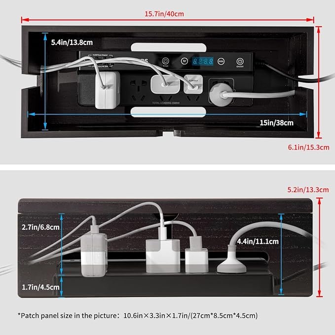 HomeBliss Large Cable Management Box-Stylish Wire Organizer, Wire Concealer and - Image 3