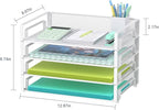Samstar 4 Pack White Stackable Letter Paper Tray, Desk File Organizer Paper - Image 2