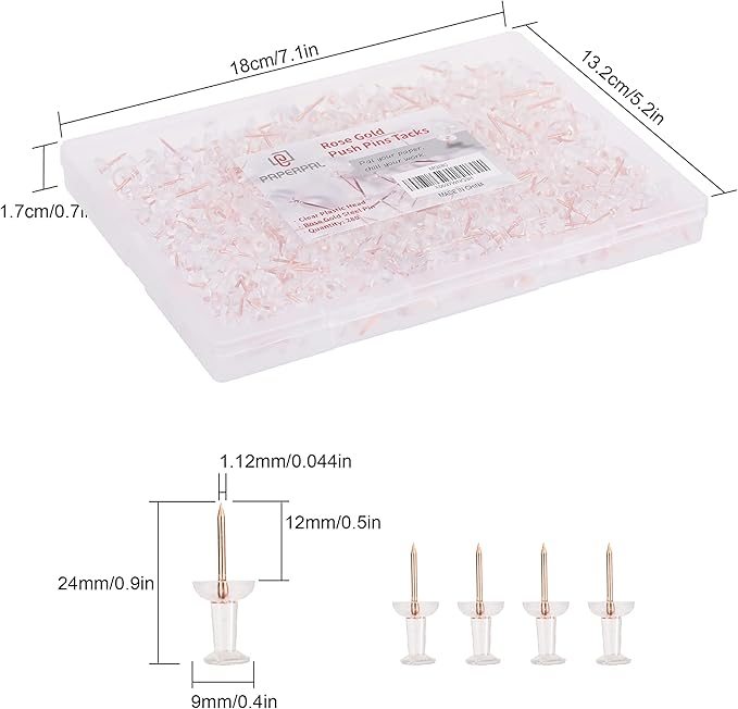 PAPERPAL 280 Rose Gold Push Pins - Image 2