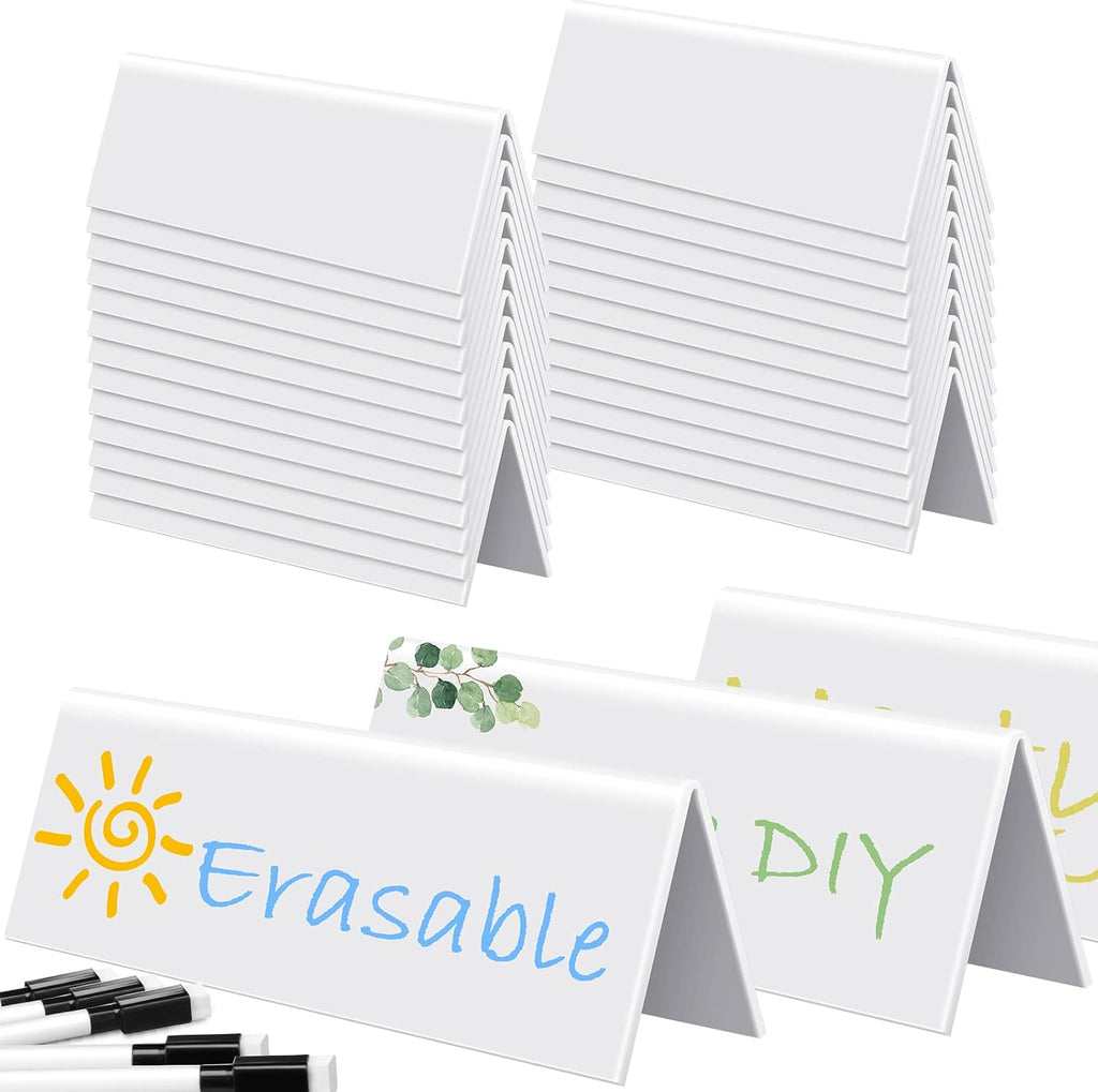 Fainne 60 Sets Dry Erase Name Tent Cards