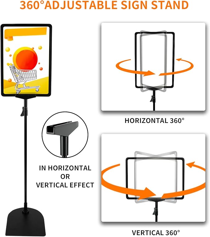 BBTEQEKN 12 Pcs Adjustable Poster Stand Holder, 8.5 x 11 Inch Vertical and - Image 4