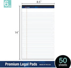 Woodlake Legal Pads 8.5 "x 14" – 6‑Pack, Wide Ruled, Premium White Paper Pad No - Image 3