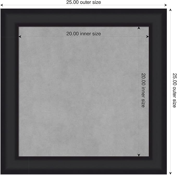 Amanti Art Black Framed Magnetic Board 25x25 Medium Vision Board - Image 2