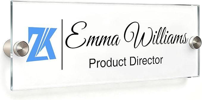 Acrylic Door Name Plate Personalized Office Name Plate Custom Door Sign by Unknown