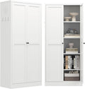 kitchen pantry cabinet,white metal pantry cabinet with 2, main product view