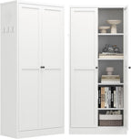 kitchen pantry cabinet,white metal pantry cabinet with 2, main product view