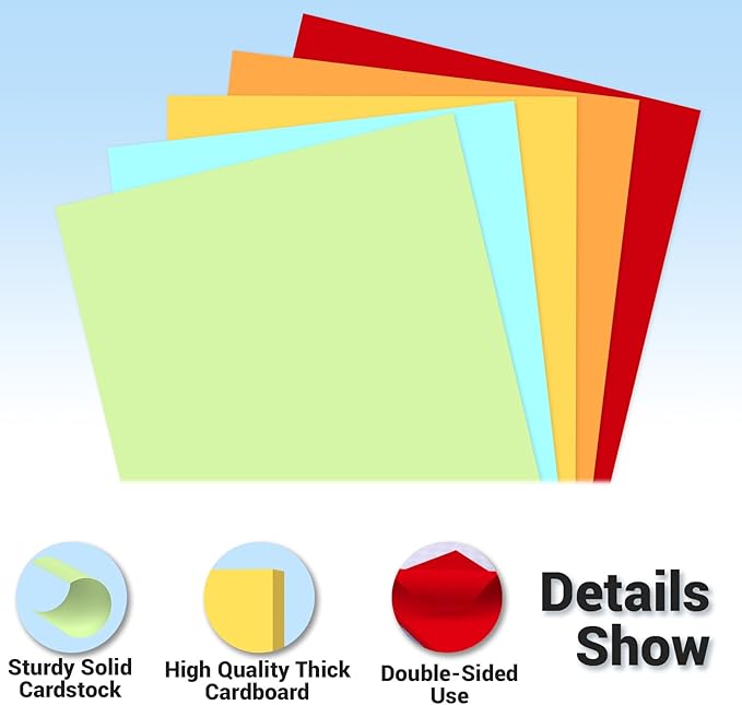Cardstock 8.5 x 11, 5 Colors Colored Printer Paper 75 lb/200 gsm, 40 Sheets - Image 3