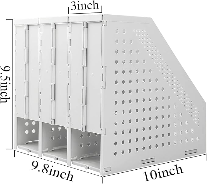 SAYEEC 1Pcs Collapsible Plastic Magazine File Holder Vertical Binder Storage - Image 2