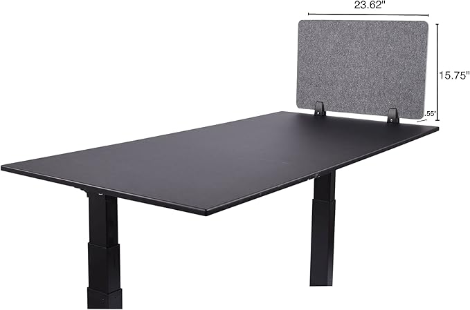 Stand Up Desk Store ReFocus Raw Clamp-On Acoustic Desk Divider Mounted Privacy - Image 5