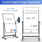 Double-Sided Whiteboard and Corkboard on Wheels, 48 x 32 Inch Magnetic Dry - Image 2