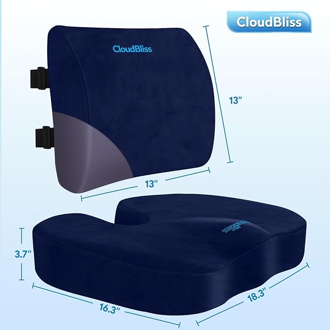 CloudBliss Seat Cushion, Office Chair Cushion, Car Seat Cushion, Lumbar Support - Image 2