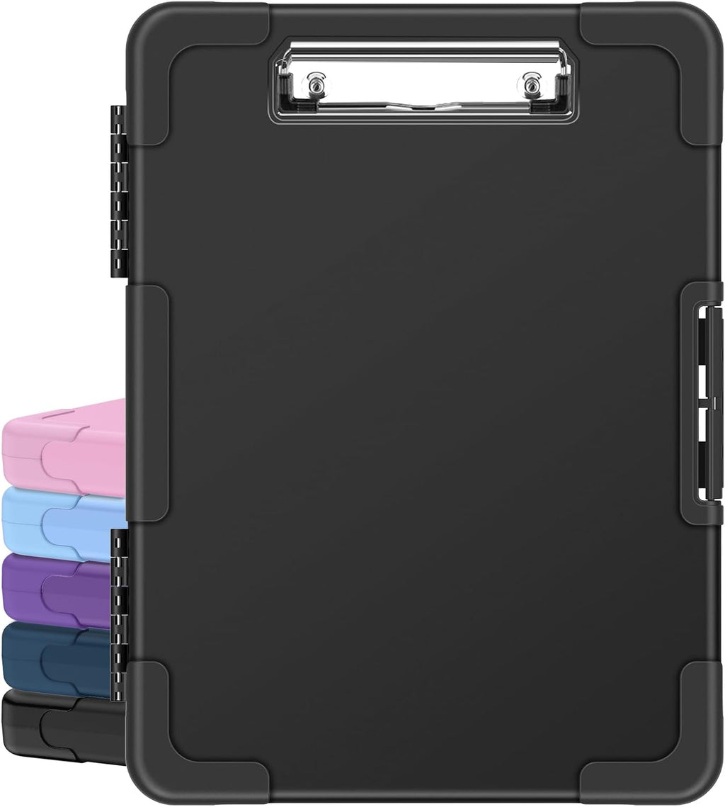 Sooez Toughest Clipboard with Storage, Clip Boards 8.5x11 with Pen Pouch | Rubber Corner, Heavy Duty, Extra Nylon Pouch, High Capacity, Organization Box Case for Contractor Trucker Driver, Letter Size