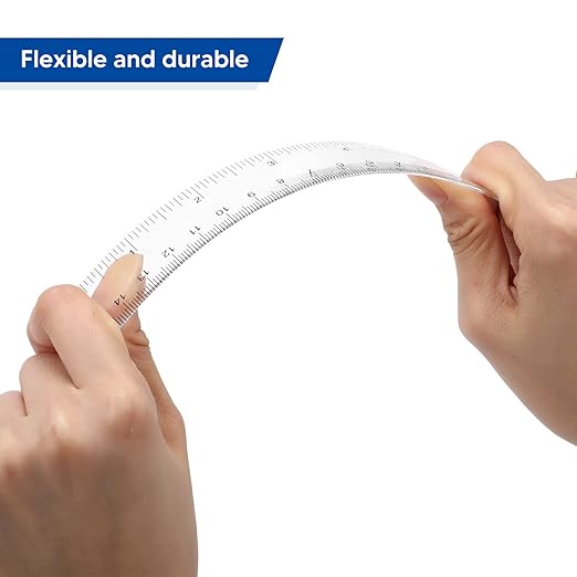 Zonon 100 Pcs 6 Inch Rulers Bulk Clear Plastic Flexible Straight Rulers - Image 4