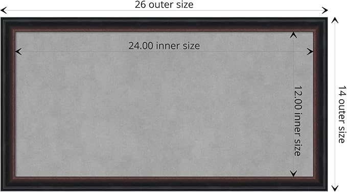 Amanti Art Black Framed Magnetic Board 14x26 Small Vision Board - Image 4