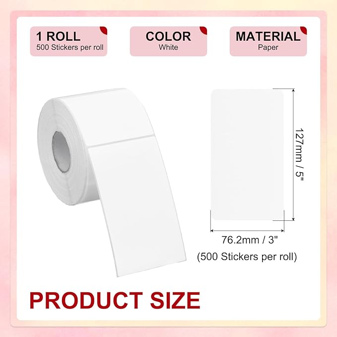 PATIKIL 3 x 5 Inch Rectangle Inventory Color Coding Labels 1 Roll, Square - Image 2