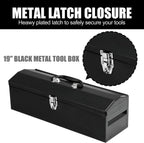 19" portable tool box, metal tool box, ideal, side view
