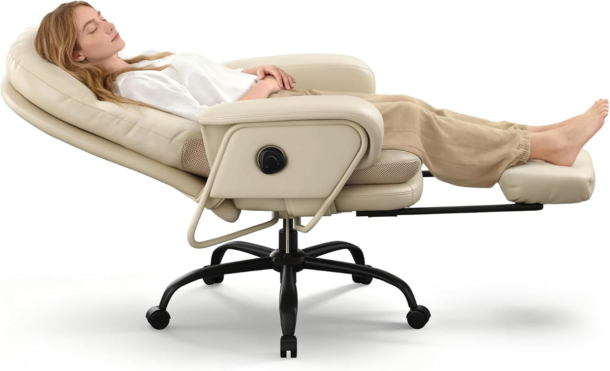 FLEXISPOT Multi-Task Ergonomic Office Chair with Footrest, Beige White, HC4