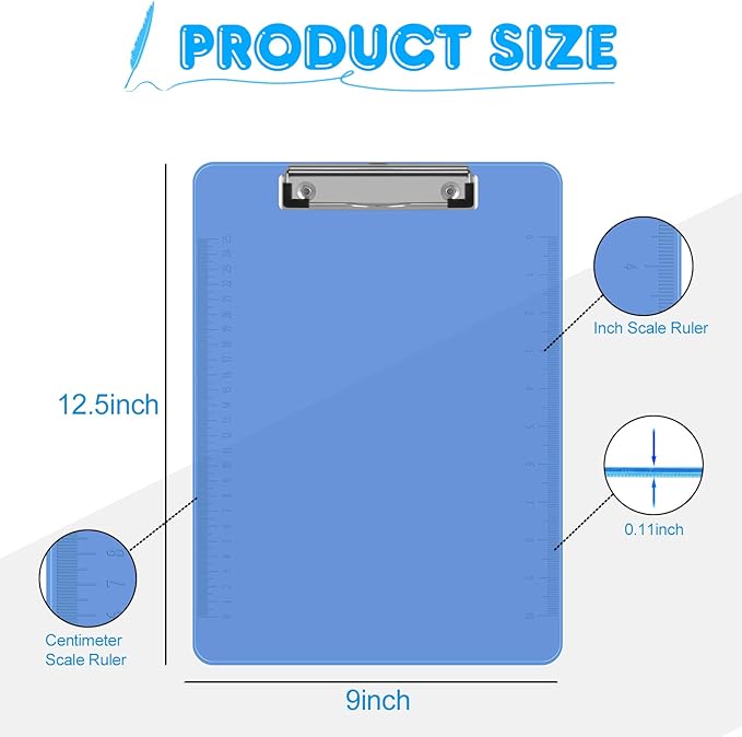 Clipboards, HERKKA 25 Pack Plastic Clipboards Low Profile Clip Standard A4 - Image 2