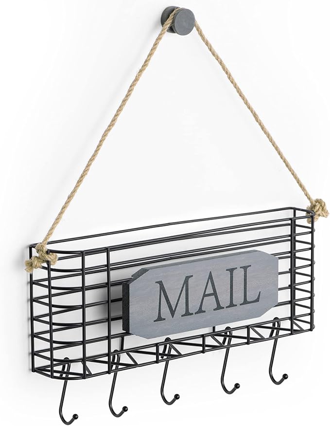 SRIWATANA Mail Key Holder for Wall, Rustic Mail Organizer Wall Mount - Image 7