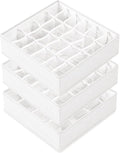 Criusia 3 Pack Sock Underwear Drawer Organizer Dividers, 64 Cell Fabric by Criusia