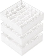 Criusia 3 Pack Sock Underwear Drawer Organizer Dividers, 64 Cell Fabric by Criusia