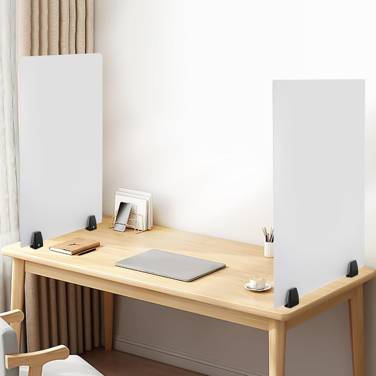 2pcs Acrylic Free Standing Screen, Frosted Clear Acrylic Divider, Dividers