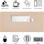 Bloss Extra Large Leather Desk Mat 47.2" x 24" Non-Slip Dressing Table Cover - Image 5