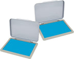 2 Pack Metal Case Stamp Pad Medium Size, Light Blue Color by ZIGEL