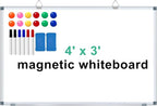 H-Qprobd Large Dry Erase White Board 4' x 3' Magnetic Whiteboard 48"x36" by H-Qprobd