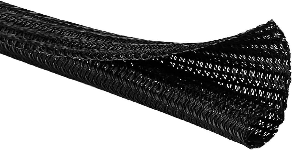 Kable Kontrol Braided Cable Sleeve Split Wrap 2" 200 Ft - Black