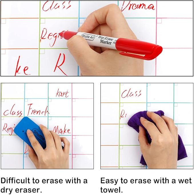 Shuttle Art Wet Erase Markers, 15 Pack Red 1mm Fine Tip Smudge-Free Markers - Image 4