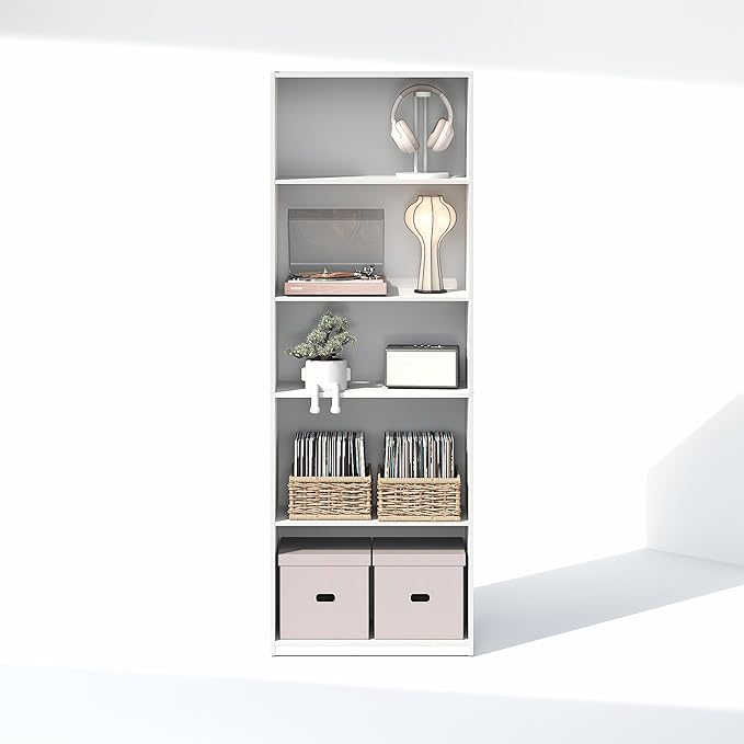 Furinno GEHRY DVD Shelf, 5-Tier CD Rack, Media Shelf - Image 4