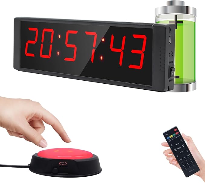 Large Stopwatch with Start/Stop Button, LED Digital Timer with Remote, by BuyNow