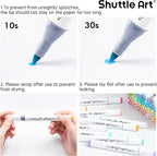 Shuttle Art Pastel Alcohol Markers Brush tip, Dual Tip Brush & Chisel Tip Art - Image 8